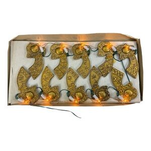 Vintage Yuletide Golden Angel Christmas Tree 10 Light Lite Set Japan Tested